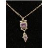 Image 2 : 925 Sterling Silver Chain 19" L w/ 925 Sterling Silver w/ Topaz & Amethyst Stones Pendant