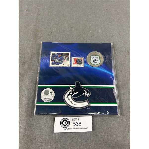 2014 Vancouver Canucks 25 Cent Coin + Stamps still Sealed in Package