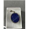 Image 2 : Sterling Silver Pendant w/ Large Blue Stone