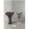 Image 1 : 2 Glass Blown Vases, Approx 12" Tall