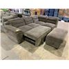 Image 2 : GREY SECTIONAL SOFA WITH PULL OUT BED AND STORAGE OTTOMAN