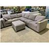Image 1 : GREY SECTIONAL SOFA WITH STORAGE OTTOMAN AND POWER CORD