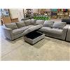 Image 1 : GREY SECTIONAL SOFA WITH STORAGE OTTOMAN