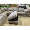 Image 2 : GREY SECTIONAL SOFA WITH STORAGE OTTOMAN