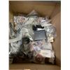 Image 2 : BOX OF ASSORTED ITEMS INCLUDING; POWER SUPPLIES. MINI REMOTES, TOILET PAPER HOLDERS & MORE