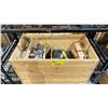 Image 2 : WOOD TOOLBOX WITH ASSORTED TOOL CONTENTS