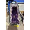 Image 1 : AMETHYST CATHEDRAL GEODE WITH CALCITE 18.5" X 9.5" 21.25KG RETAIL $7400