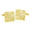 Image 1 : Men's Solid 14k Yellow Gold Nugget Textured Polished Finish Square Cuff Links