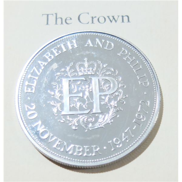 1972 SILVER 28.28g GREAT BRITAIN 1 CROWN BU