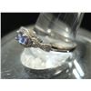 Image 2 : .925 & GOLD PLATED TANZANITE, CZ, RING, APROX. SIZ