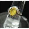 Image 1 : .925 & GOLD PLATED YELLOW SAPPHIRE, CZ RING