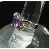 Image 2 : .925 & GOLD PLATED PURPLE AMETHYST, CZ RING