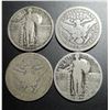 Image 1 : LOT OF 4 VARIOUS OLD USA QUARTER DOLLAR COINS
