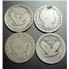 Image 2 : LOT OF 4 VARIOUS OLD USA QUARTER DOLLAR COINS