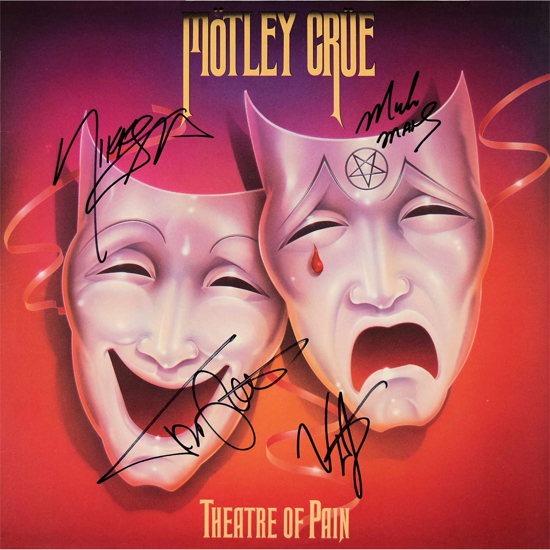 T-shirt Motley Crue Theatre Of Pain - Taille L, Gris, Effet Vieilli/distressed, Neuf