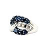 Image 2 : Intimate Interlocking Loops Blue Sapphire Ring