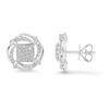 Image 2 : Cushion and Vortex Design Diamond Earrings