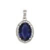 Image 1 : Iolite and Diamond Halo Pendant, Gem Quality