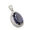 Image 2 : Iolite and Diamond Halo Pendant, Gem Quality
