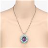 Image 4 : Amethyst, Turquoise, & Diamond Art Nouveau Pendant