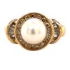 Image 1 : Pearl Ring with Diamond Halo & Tiered Shoulders