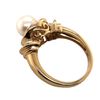 Image 3 : Pearl Ring with Diamond Halo & Tiered Shoulders