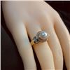 Image 4 : Pearl Ring with Diamond Halo & Tiered Shoulders