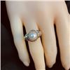 Image 5 : Pearl Ring with Diamond Halo & Tiered Shoulders