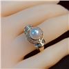 Image 7 : Pearl Ring with Diamond Halo & Tiered Shoulders