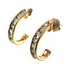 Image 2 : 1.00 Carat Total Weight Diamond J-Hoop Earrings