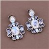 Image 2 : Hypnotic Moonstone, Tanzanite, & Diamond Earrings