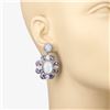 Image 3 : Hypnotic Moonstone, Tanzanite, & Diamond Earrings
