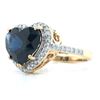 Image 2 : Romantic Heart-Shaped Blue Sapphire & Diamond Ring