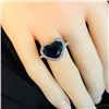 Image 4 : Romantic Heart-Shaped Blue Sapphire & Diamond Ring