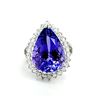 Image 2 : Designer Tanzanite and Platinum Diamond Ring - GIA