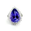 Image 2 : Designer Tanzanite and Platinum Diamond Ring - GIA