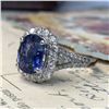 Image 2 : Spectacular Blue Sapphire and Diamond Halo Ring