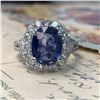 Image 3 : Spectacular Blue Sapphire and Diamond Halo Ring