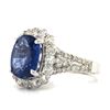 Image 4 : Spectacular Blue Sapphire and Diamond Halo Ring