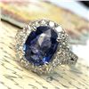 Image 5 : Spectacular Blue Sapphire and Diamond Halo Ring