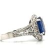 Image 6 : Spectacular Blue Sapphire and Diamond Halo Ring