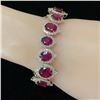 Image 8 : Graduating Ruby Composite & Diamond Halo Bracelet