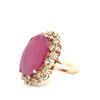 Image 2 : 13.76 Carat Natural Ruby and Diamond Halo Ring