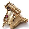 Image 8 : Ruby, Sapphire, Pearl Grand Piano Pendant 14K