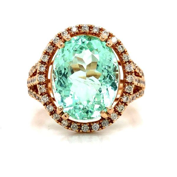 Prestigious Paraiba Tourmaline & Diamond Halo Ring