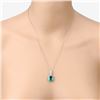 Image 4 : Oval-Cut Zambian Emerald and Diamond Halo Pendant