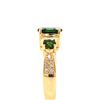 Image 2 : Green Tourmaline and Diamond 3-Stone Trinity Ring