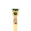 Image 2 : Green Tourmaline and Diamond 3-Stone Trinity Ring