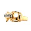 Image 2 : Yellow Gold and Diamond Stirrup Equestrian Ring