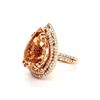 Image 2 : Pear-Shaped Morganite and Diamond Ring